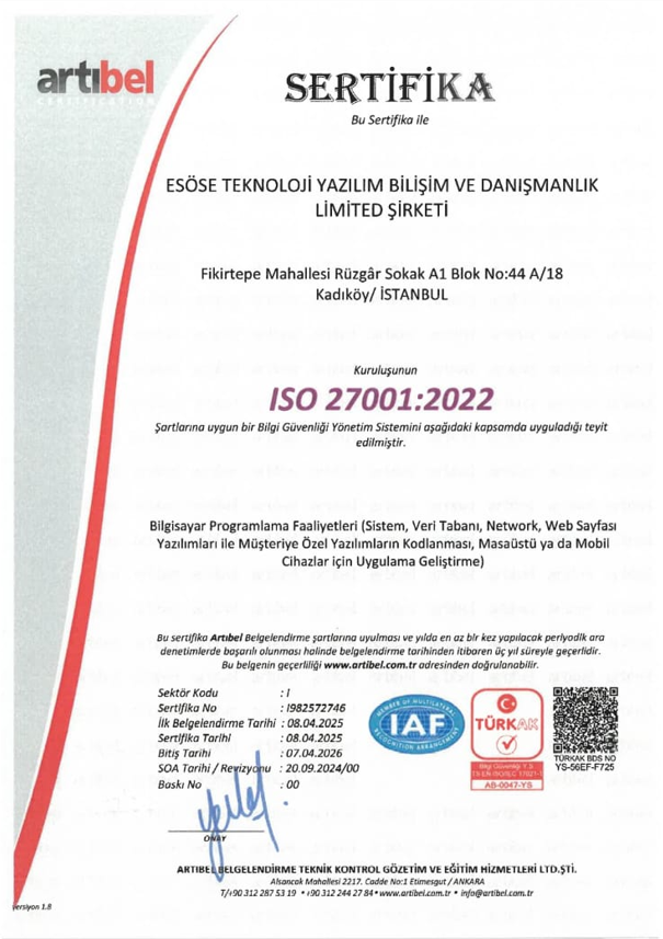 ISO 27001:2022 Sertifikası